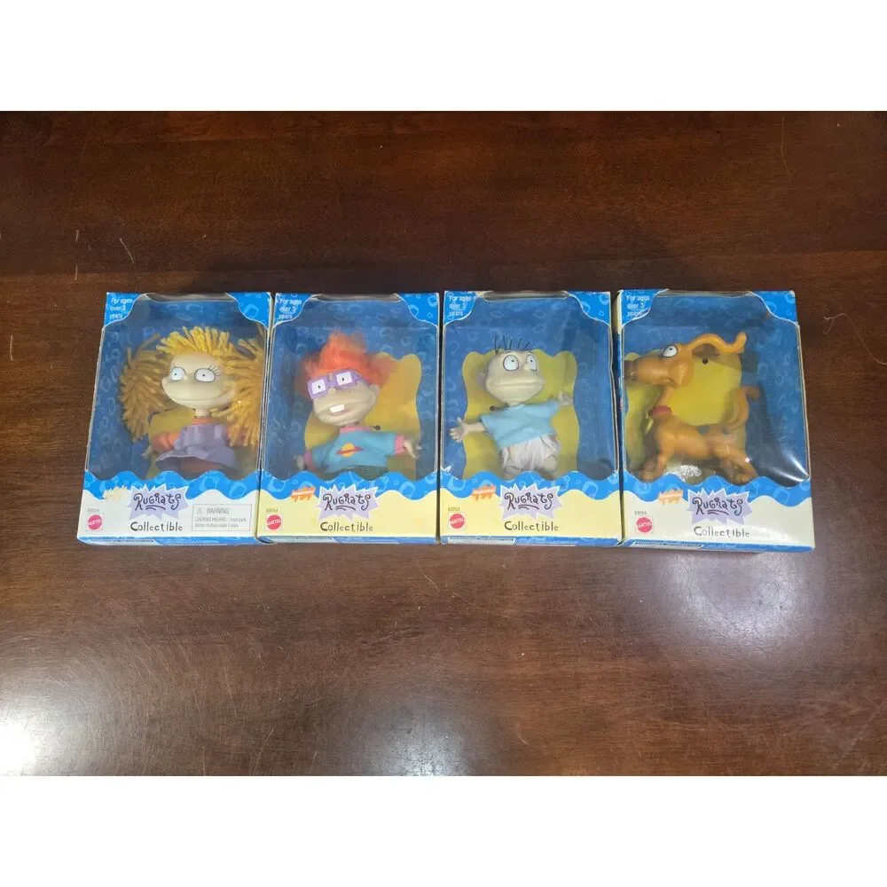Rugrats Mattel 1998 Collectible Figures Set Angelica Chuckie Tommy Spike NIB